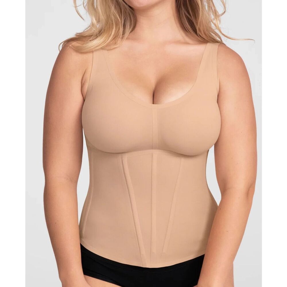 Honeylove Nude Tan Boldness Tank Body Contouring Size XL Extreme Posture Support